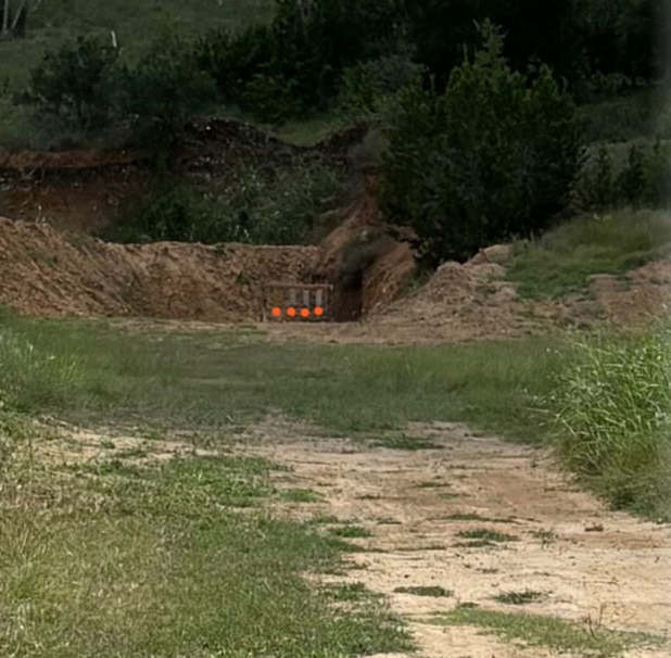 100 Yard Rifle Steel Bay target array set into the natural berm